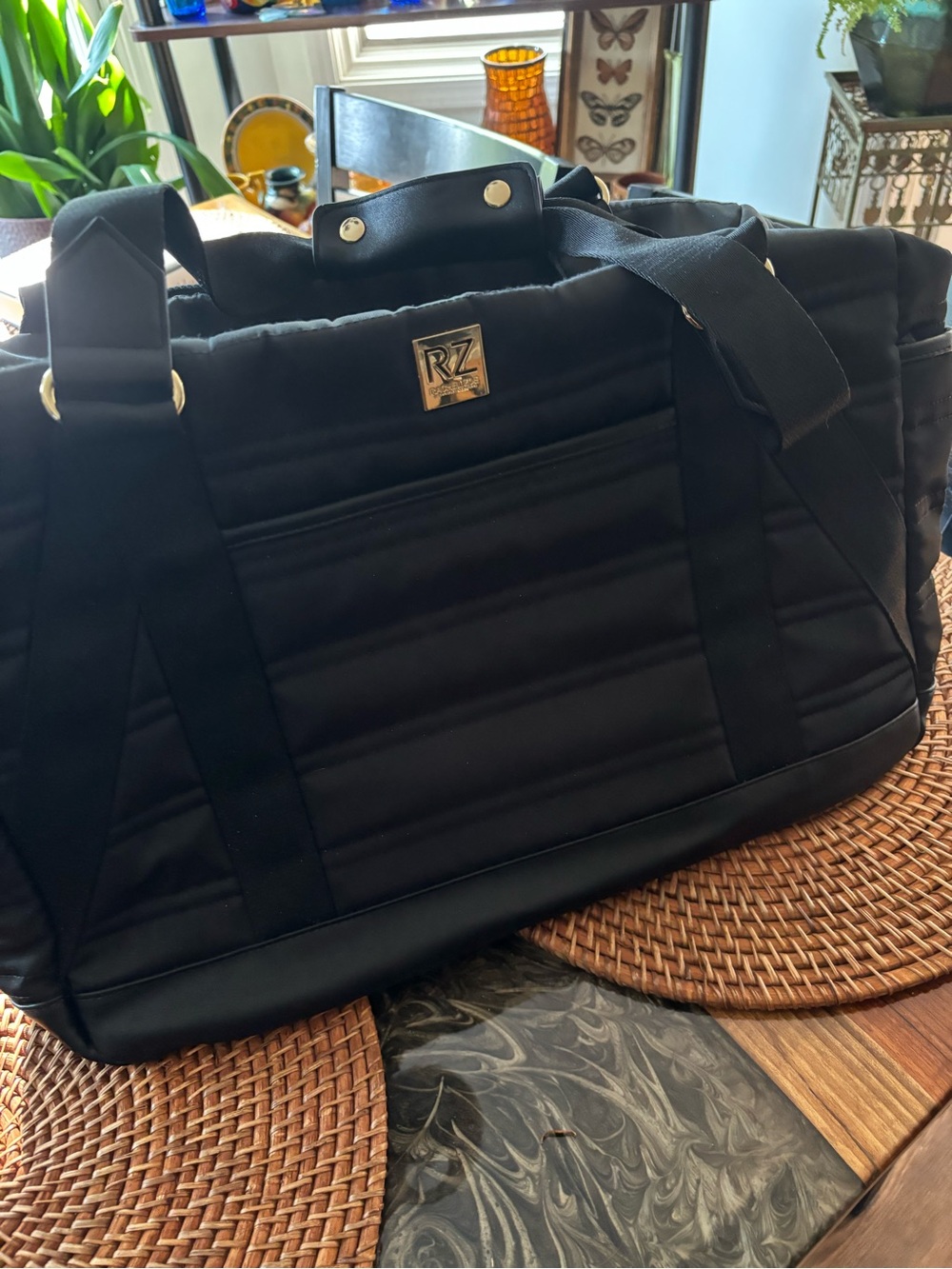 Travel zippered multi compartment Bag in Black